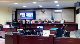 Suasana sidang putusan kasus proyek fiktif dana hibah Pemprov Jatim di PN Tipikor Surabaya pekan lalu.