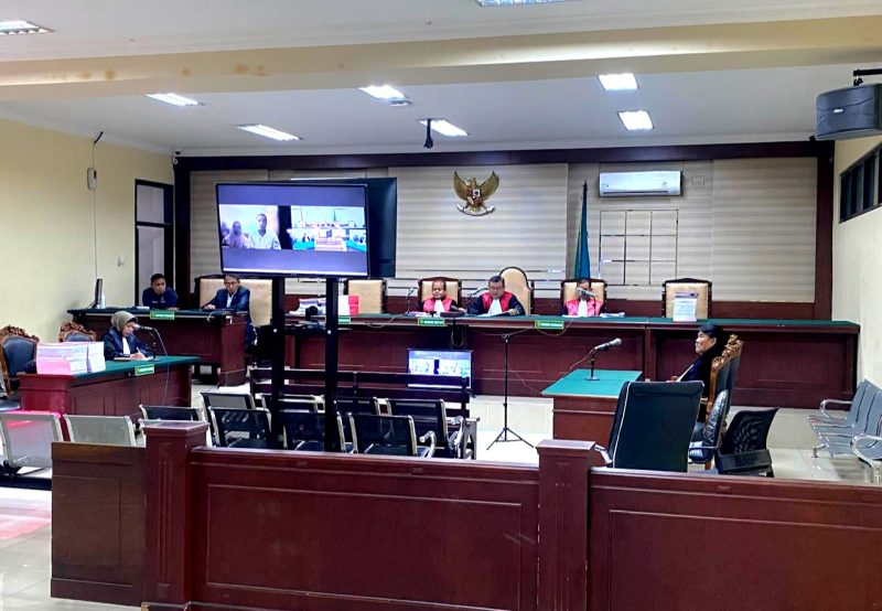 Suasana sidang putusan kasus proyek fiktif dana hibah Pemprov Jatim di PN Tipikor Surabaya pekan lalu.