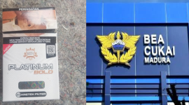 Rokok merek platinum bold dan kantor Bea Cukai Madura.