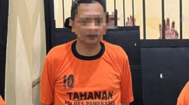 Pelaku saat dibekuk polisi.