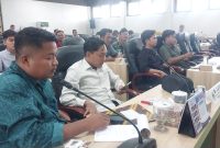 Basri Ketua TMI Pamekasan saat audiensi di kantor DPRD Pamekasan.