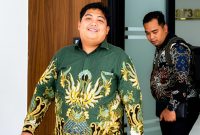 Korwil BGN Pamekasan Hariyanto usai diperiksa penyidik.