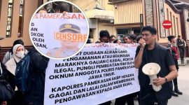 Demo Mabes Polri, Desak Usut Dugaan Setoran Uang Pengamanan Rokok Ilegal ke Oknum Polisi Pamekasan.