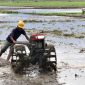 Ilustrasi. Petani saat menggunakan alsintan di lahan pertaniannya.
