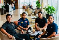 DARI KANAN: Ketua PWI Sumenep Faisal Warid, Ketua PWI Pamekasan Hairul Anam, Ketua PWI Sampang Hanggara Pratama Syahputra, dan Ketua PWI Bangkalan Mahmud Ismail. (Ist)