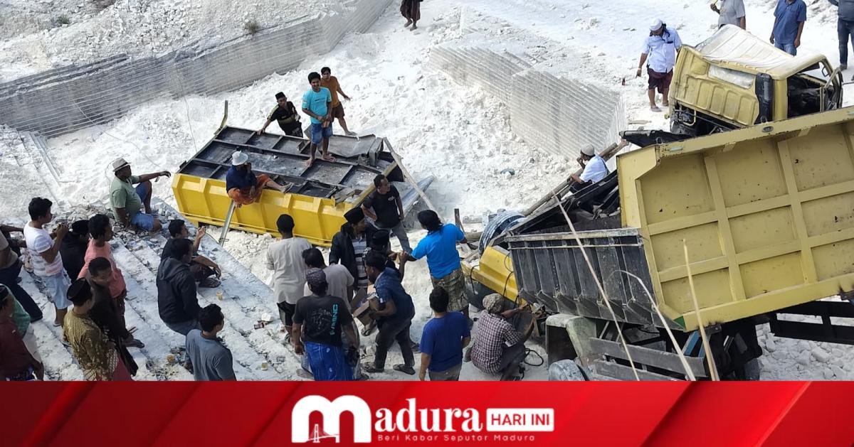 Di Jurang Galian C Ilegal Lesong Daya Pamekasan, Dump Truk Alami Kecelakaan, Ini Kata Polisi 
